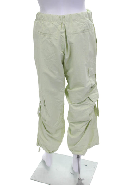 Zara Unisex Cargo Pants Green Drawstring Polyester Army Size XS
