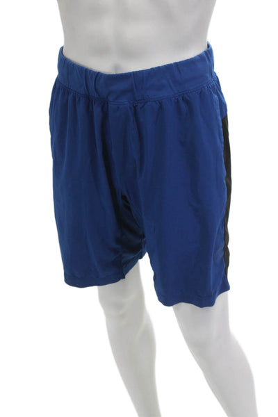 Lululemon Mens Sweat Shorts Blue Solid 100% Polyester Sports Size XL