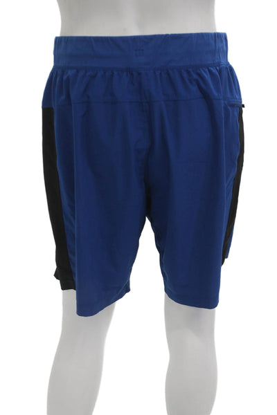 Lululemon Mens Sweat Shorts Blue Solid 100% Polyester Sports Size XL