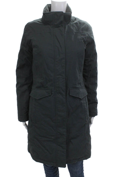 Eddie Bauer Womens Parka Black High Neck Zip Outdoor Polyester Size M