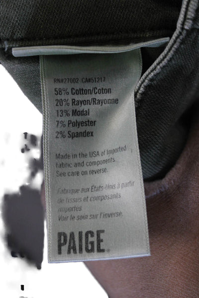 Paige Women Cropped Jogger Pants Green Button Size 31