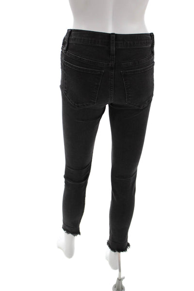 Madewell Women Skinny Ankle Jeans Black Low Rise Maternity Size 24