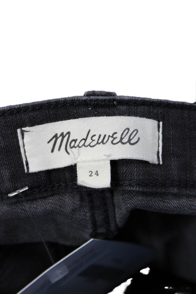 Madewell Women Skinny Ankle Jeans Black Low Rise Maternity Size 24