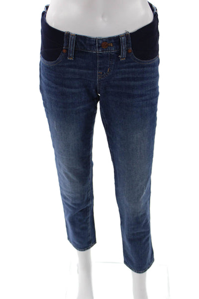 Madewell Womens Maternity Ankle Cropped Jeans Dark Blue Low Rise Button Size 25