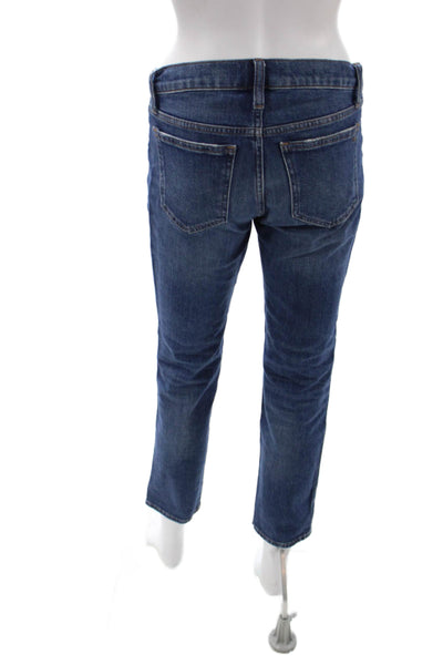 Madewell Womens Maternity Ankle Cropped Jeans Dark Blue Low Rise Button Size 25