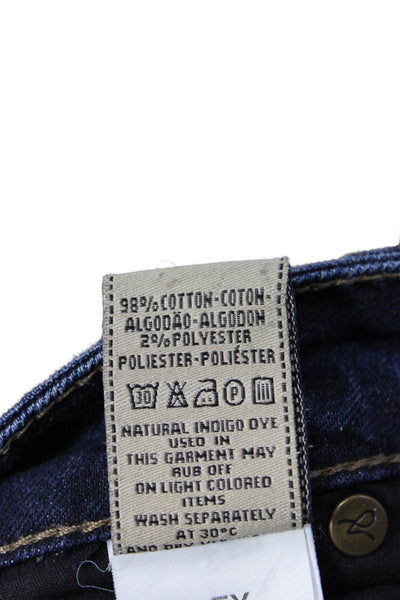 DL1961 Women Boyfriend Cropped Dark Blue Jeans Size 26