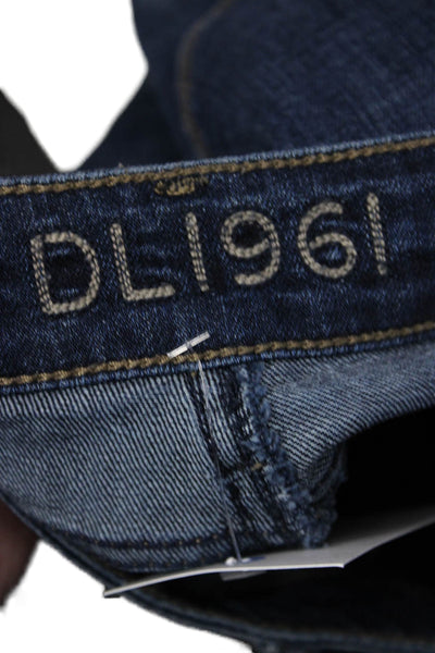 DL1961 Women Boyfriend Cropped Dark Blue Jeans Size 26