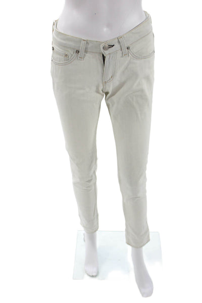 Rag & Bone Jean Womens Ankle Skinny Jeans Beige Low Rise Size 25