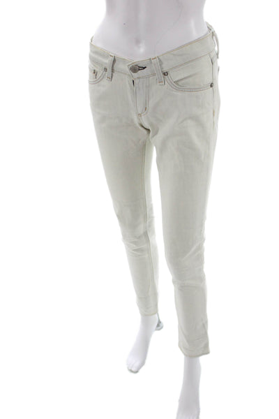 Rag & Bone Jean Womens Ankle Skinny Jeans Beige Low Rise Size 25