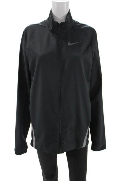 Nike Mens Windbreaker Black High Neck Long Sleeve Size S