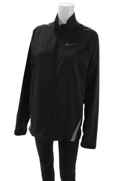 Nike Mens Windbreaker Black High Neck Long Sleeve Size S