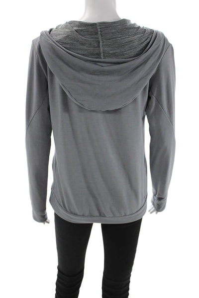 Nike Unisex Full-zip Hoodie Gray Drawstring Long Sleeve Sports Size XL