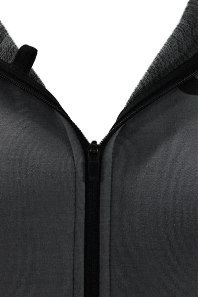 Nike Unisex Full-zip Hoodie Gray Drawstring Long Sleeve Sports Size XL
