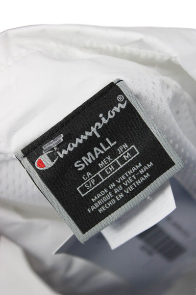 Champion Women Varsity Windbreaker White Button Long Sleeve Polyester Size S