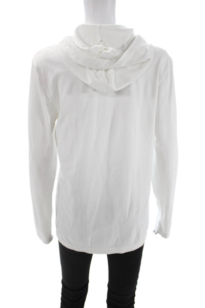 Tek Gear Womens Pullover Hoodie White Drawstring Long Sleeve Size S