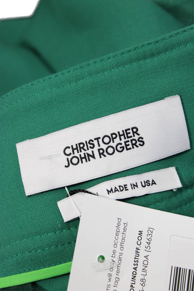 Christopher John Rogers Women Dress Pants Green Zip Size 6