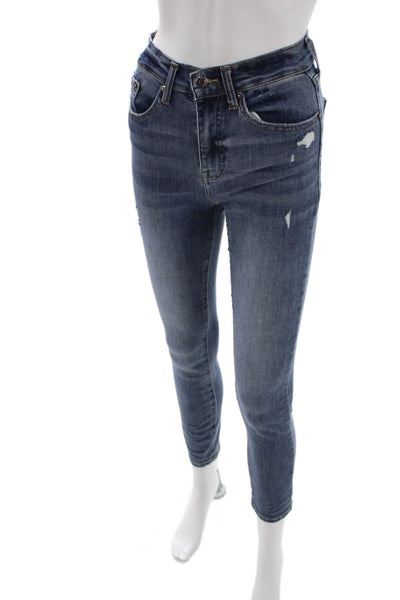 Pistola Women Dark Blue Ankle Skinny Jeans High Rise Size 24