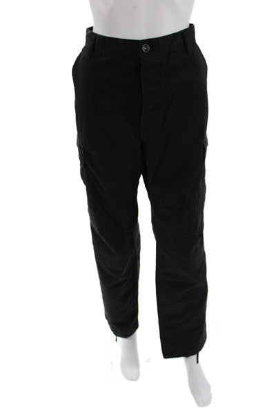 Riley Mens Cargo Pants Black 98% Cotton 2% Lycra Inseam 30 Size M