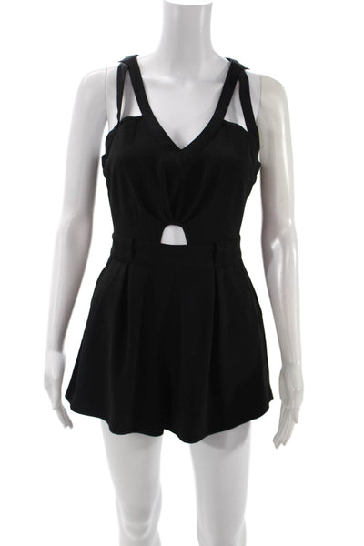 Finders Keepers Women Jumpsuit Romper V Neck Sleeveless Black Size S