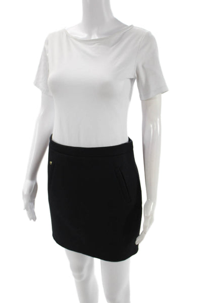J Crew Women Black Wool Solid Mini Pencil Skirt Size 0