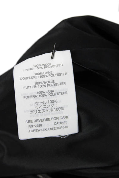 J Crew Women Black Wool Solid Mini Pencil Skirt Size 0
