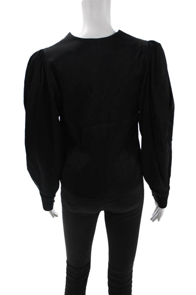 Kimberly Taylor Womens Black V-Neck Button Up Long Sleeve Blouse Size S