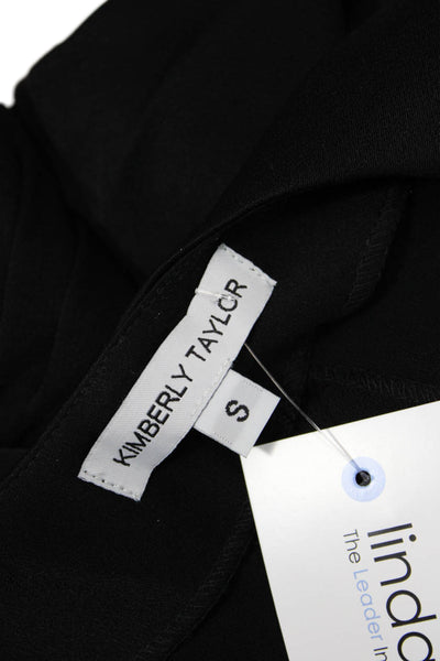 Kimberly Taylor Womens Black V-Neck Button Up Long Sleeve Blouse Size S