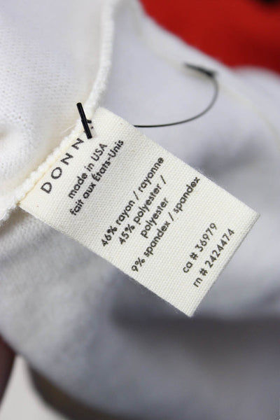 Donni Women White Rayon Cropped Tank Sleeveless Solid Size S