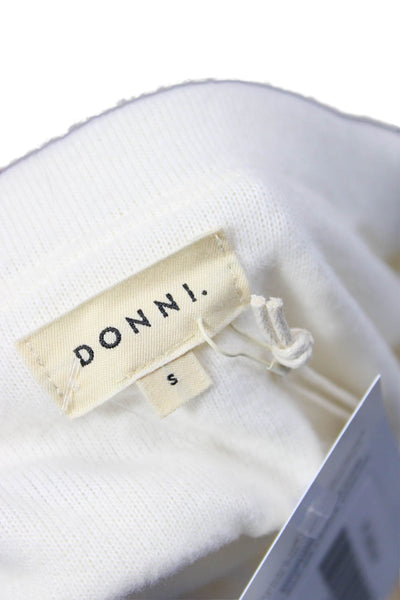 Donni Women White Rayon Cropped Tank Sleeveless Solid Size S