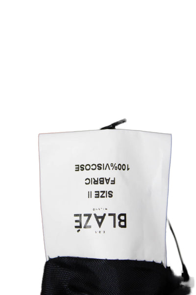 Blaze Milano Women Red Floral Collared Viscose Blazer Button Long Sleeve Size 2