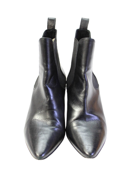 Manolo Blahnik Womens Leather Pointed Toe Ankle Boots Black Size 36.5 6.5