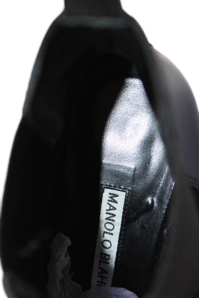 Manolo Blahnik Womens Leather Pointed Toe Ankle Boots Black Size 36.5 6.5