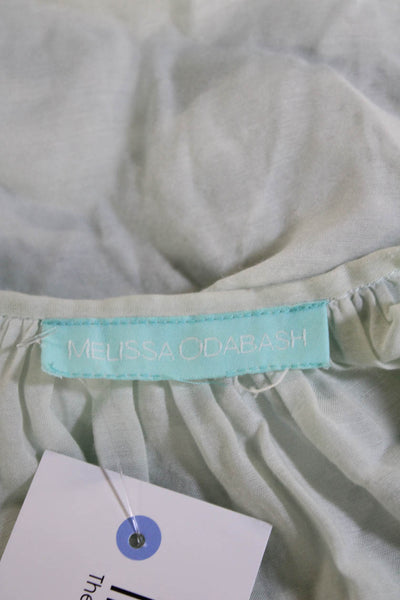 Melissa Odabash Women Tunic Blouse Light Blue Rayon 3/4 Sleeve RoundNeck Size M