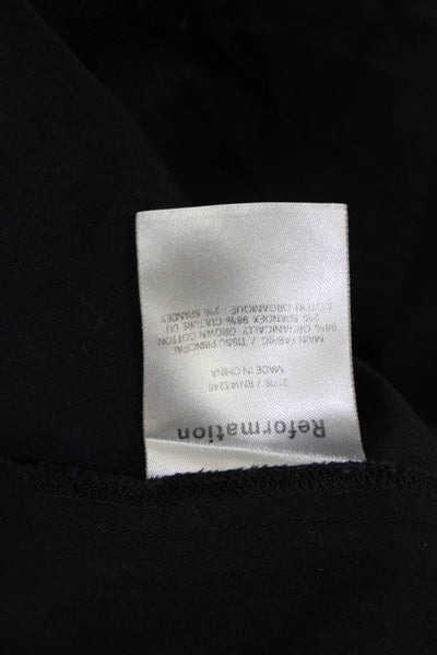 Reformation Womens Fit & Flare Mini Dress Black Square Neck Long Sleeve Size 6