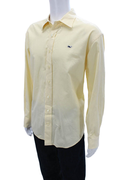 Vineyard Vines Mens Button Down Collared Cotton Long Sleeve Solid Shirt Size L