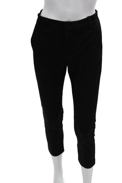 Vince Womens Black Ankle Cropped Dress Pants Cotton Linen Size 0
