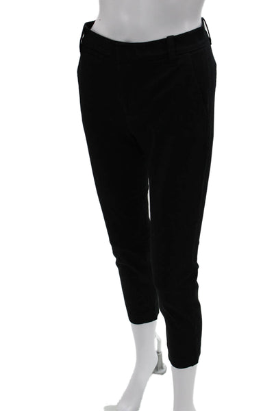 Vince Womens Black Ankle Cropped Dress Pants Cotton Linen Size 0