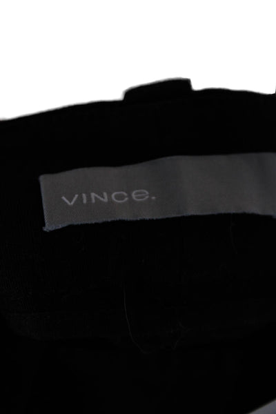 Vince Womens Black Ankle Cropped Dress Pants Cotton Linen Size 0