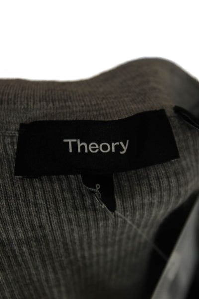 Theory Unisex Pullover Sweater Gray Round Neck 3/4 Sleeve Wool Size PP