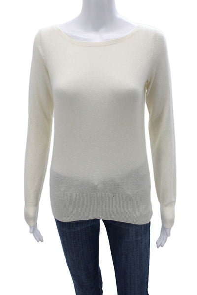 Neiman Marcus Women White Baby Alpaca Pullover Sweater Long Sleeve Size S