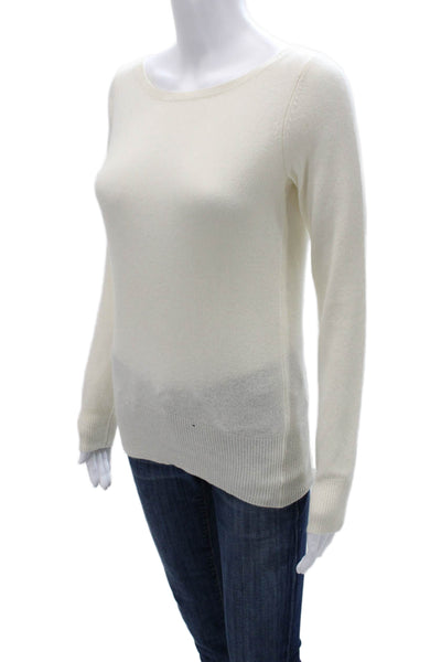 Neiman Marcus Women White Baby Alpaca Pullover Sweater Long Sleeve Size S