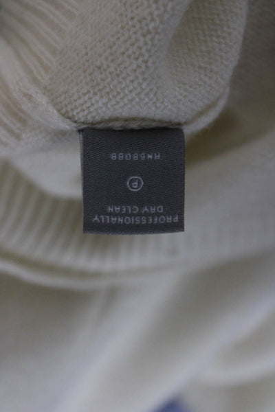 Neiman Marcus Women White Baby Alpaca Pullover Sweater Long Sleeve Size S