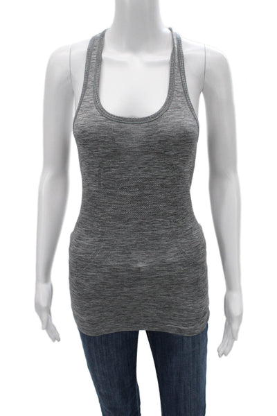 Lululemon Women Basic Tank Top Gray Nylon Blend Round Neck Sleeveless Size S