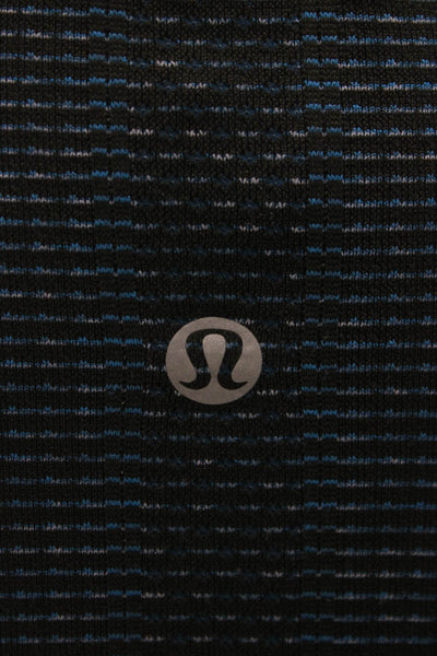 Lululemon Womens Black Striped Crew Neck Long Sleeve Top Nylon Blend Size XS