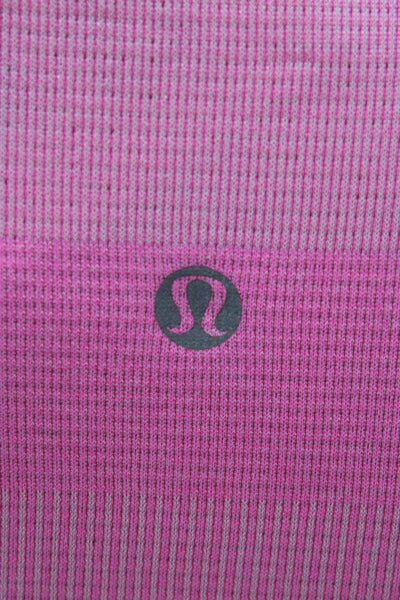 Lululemon Womens Basic Pink Striped Crew Neck T-Shirt Size S