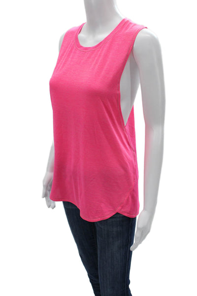 Lululemon Womens Pink Nylon Blend Basic Sleeveless Tank Crew Neck Size S