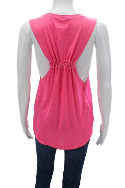 Lululemon Womens Pink Nylon Blend Basic Sleeveless Tank Crew Neck Size S