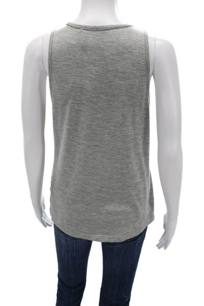 Nike Women Sleeveless Jersey Tank Gray Graphic Round Neck Polyester Size S