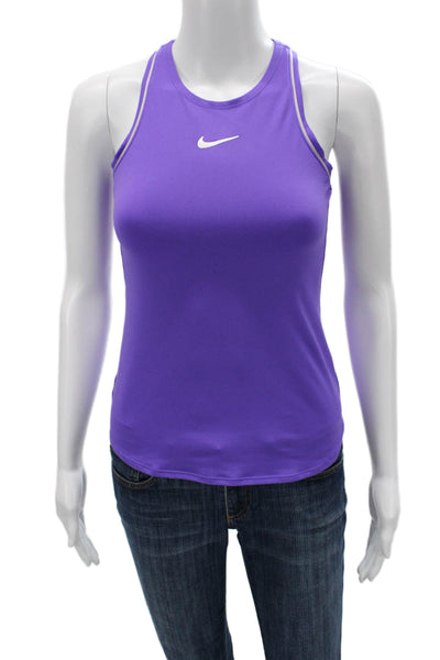 Nike Womens Jersey Tank Purple High Neck Sleeveless Sports Size XS