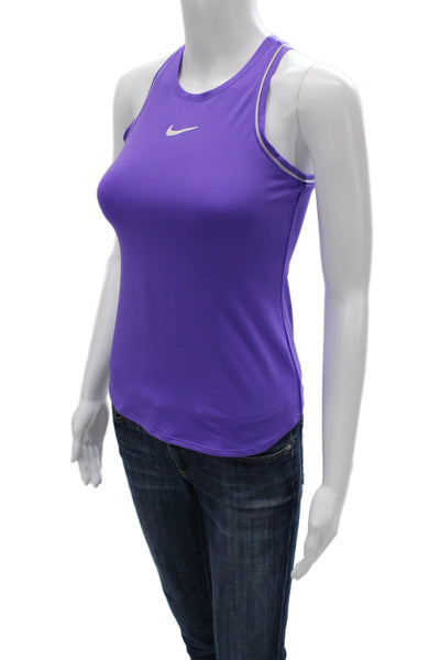 Nike Womens Jersey Tank Purple High Neck Sleeveless Sports Size XS